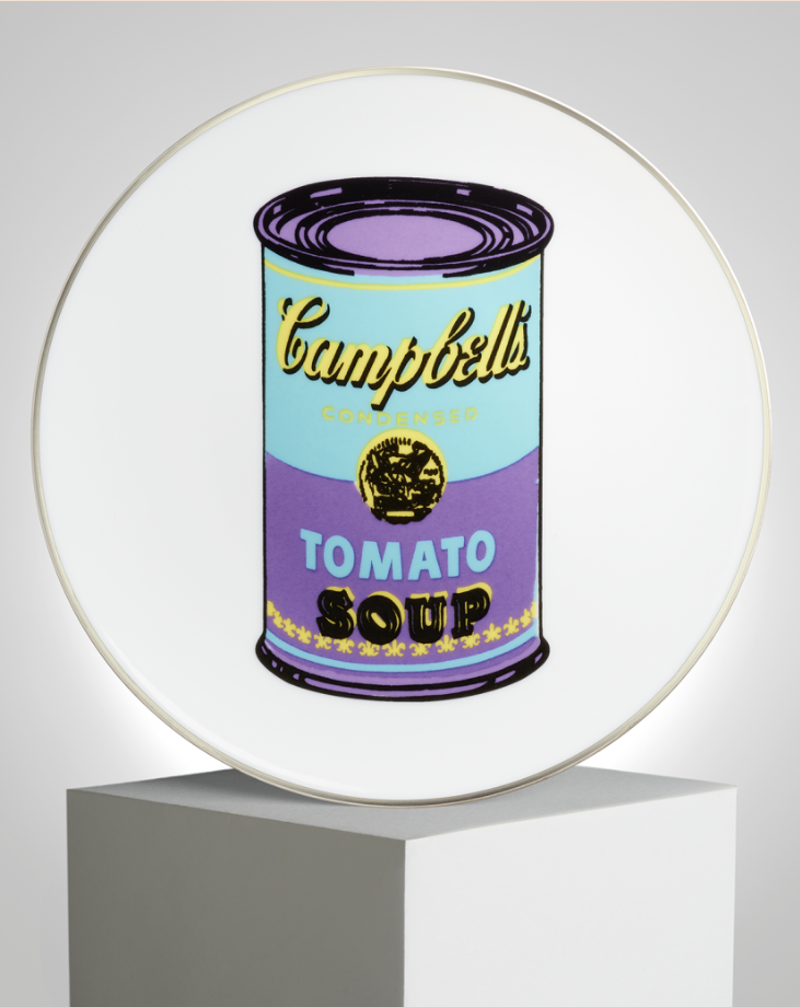 Porcelain Plate Andy Warhol Campbell Turquoise/Purple