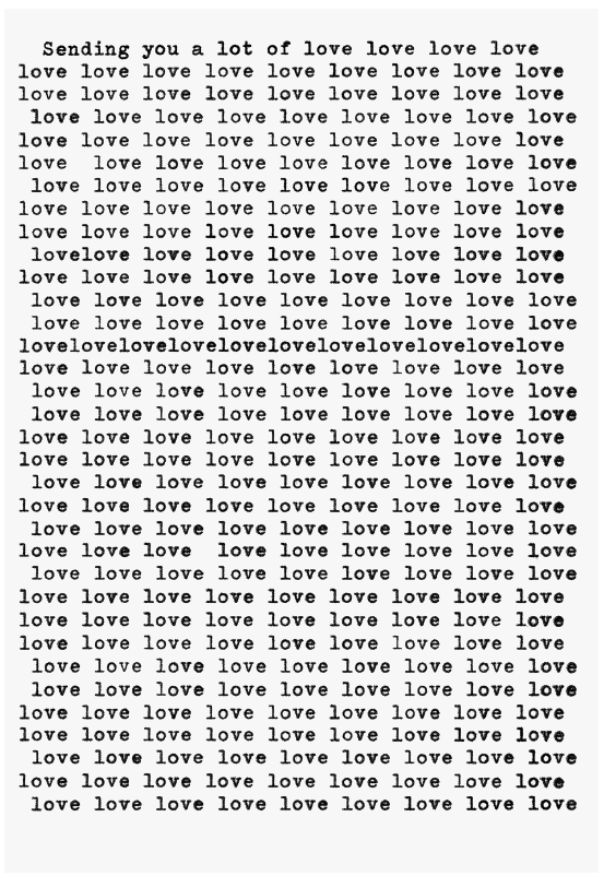 Poster Sending You Love Love Love